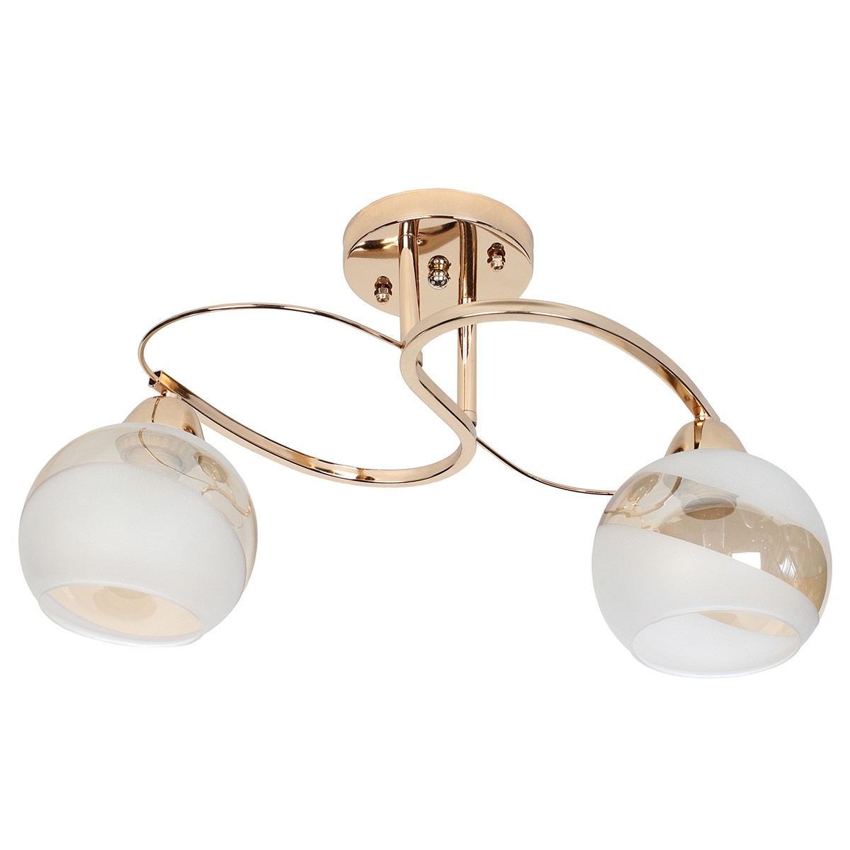 Φωτιστικό οροφής 2 Χ Ε27 45Χ24Χ26 εκ. χρυσό με γυαλιά - GLOBOBOX 6417B/2 FGD