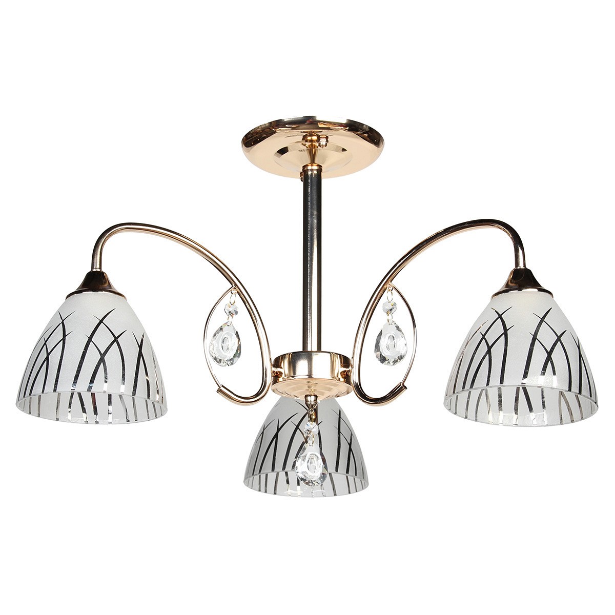 Φωτιστικό οροφής 3 Χ Ε27 Φ58Χ35 εκ. χρυσό με γυαλιά - GLOBOBOX 6734A/3 FGD