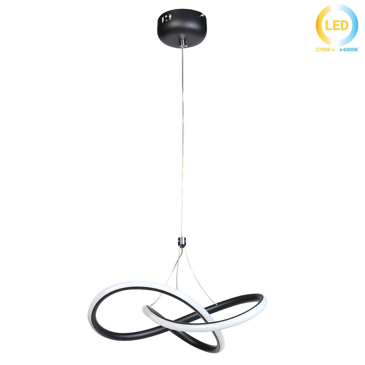 Φωτιστικό κρεμαστό LED 58W Φ31Χ9 εκ. μαύρο - GLOBOBOX 581484