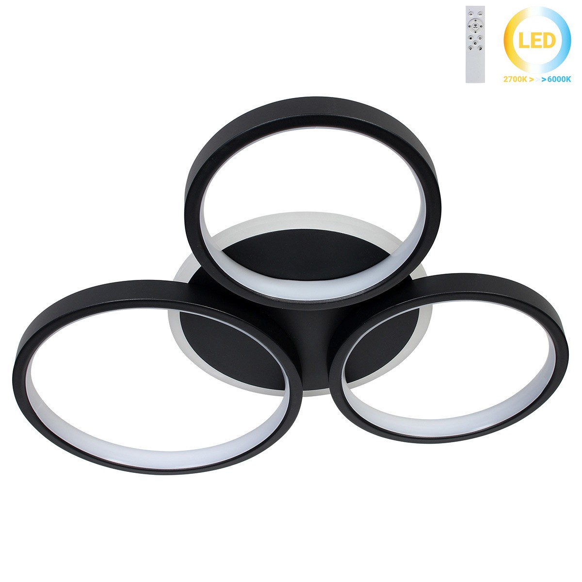Φωτιστικό οροφής LED 75W 42Χ38Χ5,5 εκ. μαύρο με controller - GLOBOBOX 602177