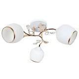 Φωτιστικό οροφής 3 Χ Ε27 Φ56Χ25 εκ. λευκό - χρυσό με γυαλιά - GLOBOBOX 7341A/3 FGDW