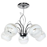 Φωτιστικό οροφής 5 Χ Ε27 Φ52Χ43 εκ. χρώμιο με γυαλιά - GLOBOBOX 9381B/5 CR