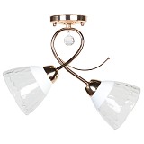 Φωτιστικό οροφής 2 Χ Ε27 36Χ14Χ31 εκ. χρυσό με γυαλιά - GLOBOBOX 6456A/2 FGD