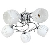 Φωτιστικό οροφής 5 Χ Ε27 Φ56Χ25 εκ. χρώμιο με γυαλιά - GLOBOBOX 7307B/5 CR