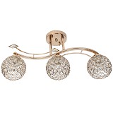 Φωτιστικό οροφής 3 Χ Ε27 55Χ16Χ25 εκ. χρυσό με κρύσταλλα - GLOBOBOX 7382A/3 FGD