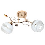 Φωτιστικό οροφής 2 Χ Ε27 44Χ34Χ23 εκ. χρυσό με γυαλιά - GLOBOBOX 9645A/2 FGD