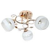Φωτιστικό οροφής 3 Χ Ε27 Φ48Χ23 εκ. χρυσό με γυαλιά - GLOBOBOX 9645A/3 FGD
