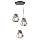 Φωτιστικό μεταλλικό άνισο 3 Χ Ε27 Φ23,5 εκ. μαύρο με γυαλιά - GLOBOBOX 4210-3