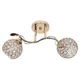 Φωτιστικό οροφής 2 Χ Ε27 45Χ18Χ24 εκ. χρυσό με κρύσταλλα - GLOBOBOX 9841A/2 FGD