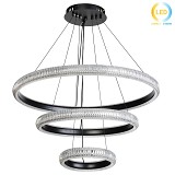 Φωτιστικό κρεμαστό μεταλλικό LED 80W Φ63-Χ43Χ23 εκ. μαύρο με ακρυλικό - GLOBOBOX 175895