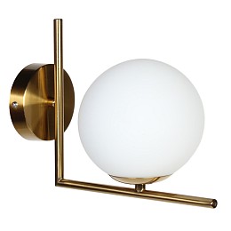 Απλίκα τοίχου μεταλλική Ε27 19Χ15Χ22 εκ. gold brass με γυαλί - GLOBOBOX BD193 GD