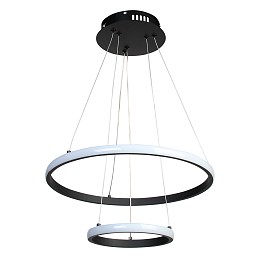 Φωτιστικό κρεμαστό Φ40-Φ20 εκ. LED 38W 4000K μαύρο - GLOBOBOX C935/40+20BK