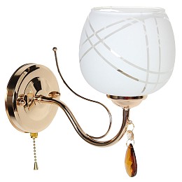 Απλίκα τοίχου Ε27 24Χ12Χ23 εκ. χρυσή με γυαλί - GLOBOBOX B-9572A/1 FGD