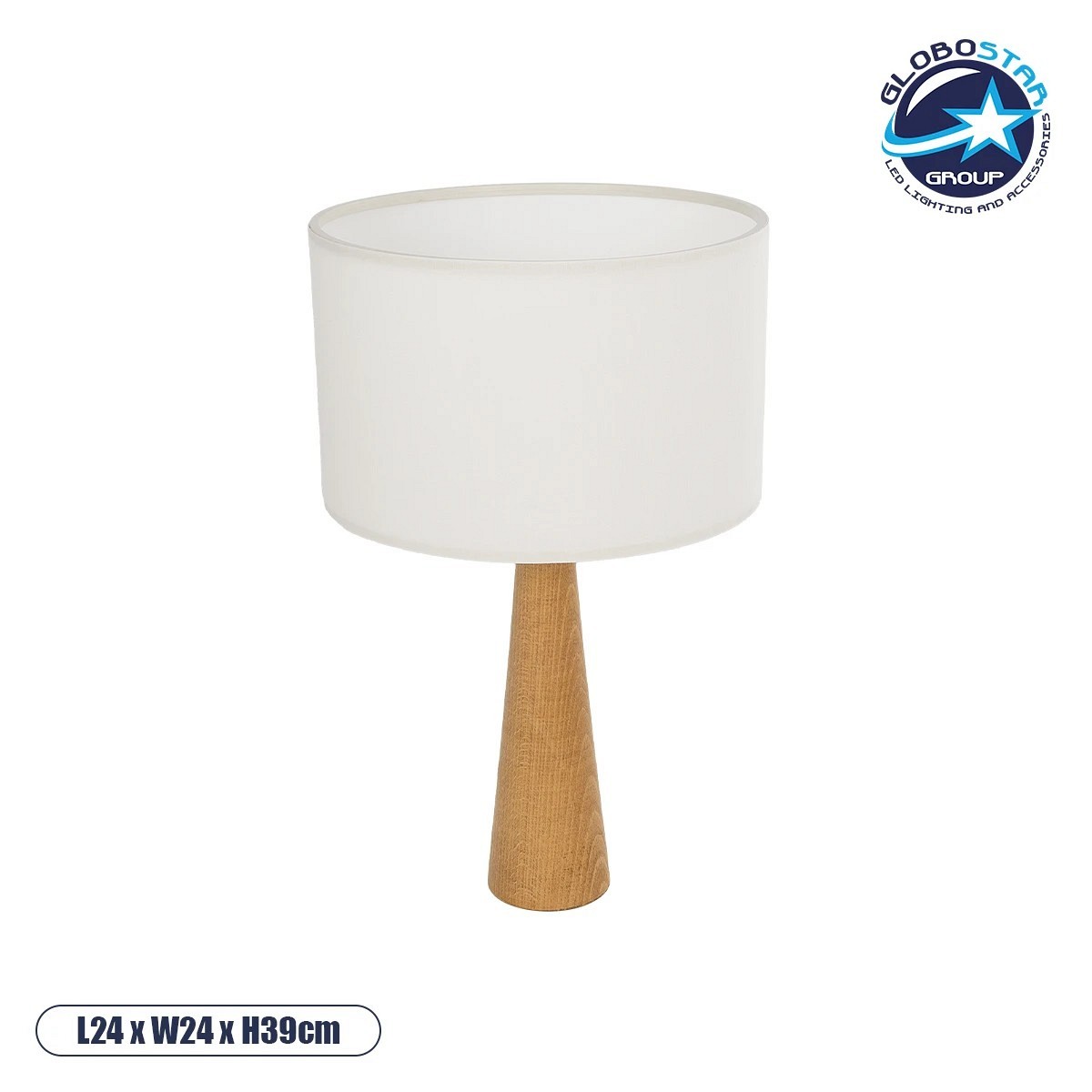 GLOBOSTAR® COBRA 204-0066 Μοντέρνο Επιτραπέζιο Φωτιστικό Πορτατίφ με Ντουί 1 x E27 AC 220-240V IP20 - Μπεζ & Λευκό - Μ24 x Π24 x Υ39cm