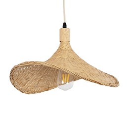 GLOBOSTAR® CUBA 01717 Boho Κρεμαστό Φωτιστικό Οροφής με Ντουί 1 x E27 AC 220-240V IP20 - Μπεζ - Μ43 x Π43 x Υ30cm