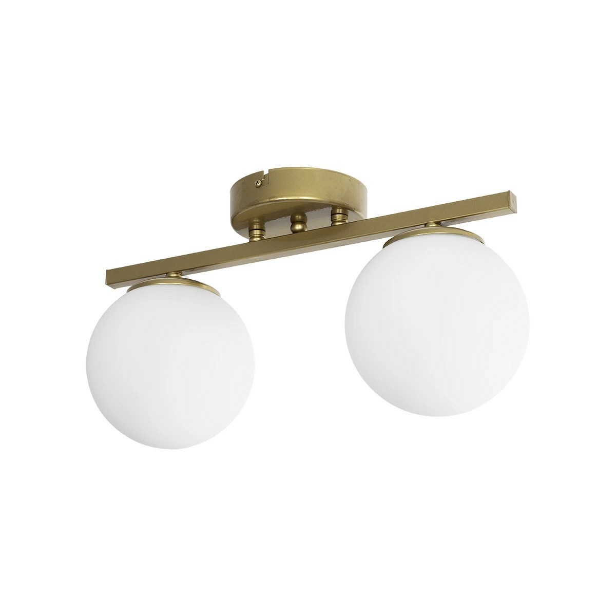 GLOBOSTAR® LUCENA 201-0035 Vintage Φωτιστικό Οροφής με Ντουί 2 x E27 AC 220-240V IP20 - Λευκό & Χρυσό - Μ40 x Π15 x Υ22cm