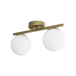 GLOBOSTAR® LUCENA 201-0035 Vintage Φωτιστικό Οροφής με Ντουί 2 x E27 AC 220-240V IP20 - Λευκό & Χρυσό - Μ40 x Π15 x Υ22cm