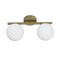 GLOBOSTAR® LUCENA 201-0035 Vintage Φωτιστικό Οροφής με Ντουί 2 x E27 AC 220-240V IP20 - Λευκό & Χρυσό - Μ40 x Π15 x Υ22cm