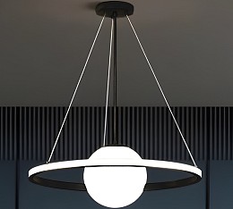 SE LED 50 PAULA PENDANT BLACK 24W 3CCT+E14 40x100cm IP20 220V 2 YEARS WARRANTY A1
