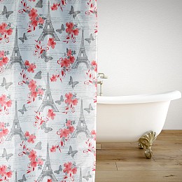 ΚΟΥΡΤΙΝΑ ΜΠΑΝΙΟΥ  PARIS FLOWERS 180(Μ)X200(Υ)