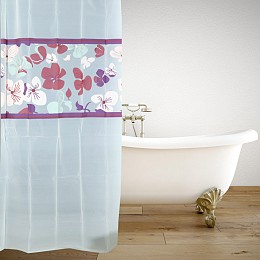 ΚΟΥΡΤΙΝΑ ΜΠΑΝΙΟΥ ΠΛΑΣΤΙΚΗ PEVA FLOWERSTRIP 180(Μ)x180(Υ)