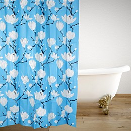 ΚΟΥΡΤΙΝΑ ΜΠΑΝΙΟΥ ΠΛΑΣΤΙΚΗ PEVA WHITELILIES 180(Μ)x180(Υ)