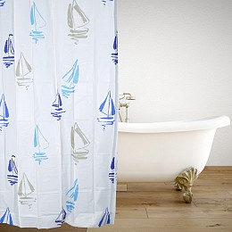 ΚΟΥΡΤΙΝΑ ΜΠΑΝΙΟΥ ΠΛΑΣΤΙΚΗ PEVA SAILINGBOATS 180(Μ)X180(Υ)